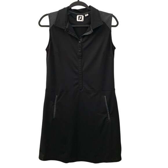 Footjoy Golf Dress Womens Small Black Pockets Sleeveless Athletic Lightweight - Picture 1 of 9